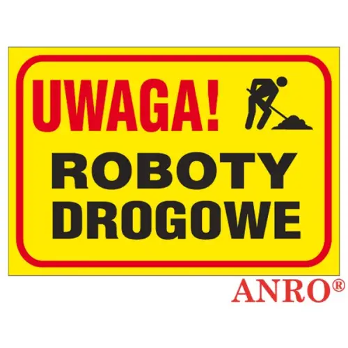 Tablice budowlane „Uwaga! Roboty drogowe” Z-TB21 P 250X350